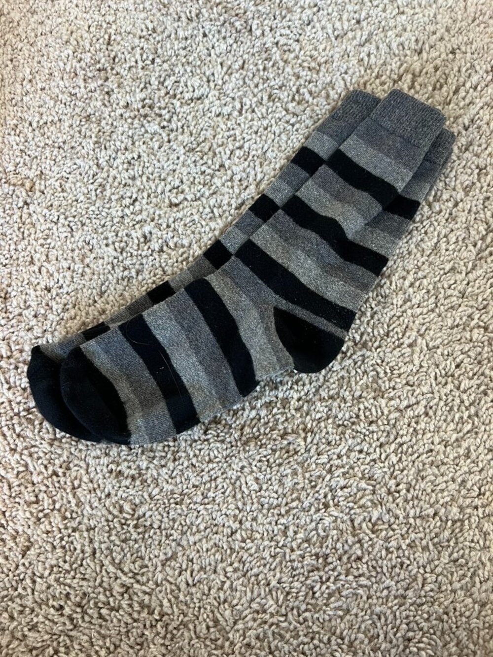Gray/Black Socks Knit Ribbed Classic Warm Stylish Comfort Winter Essentials